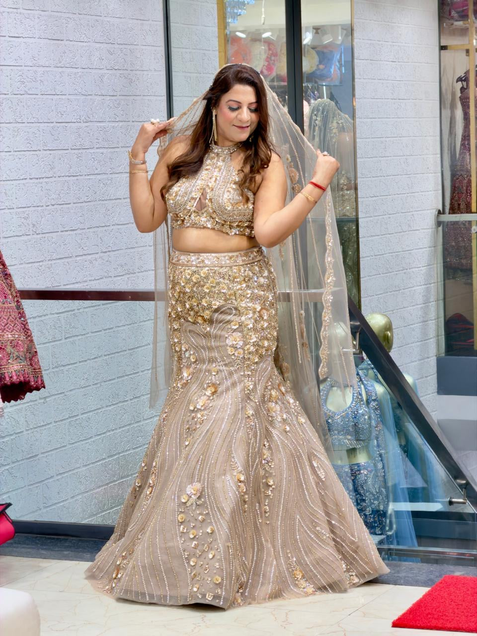 Modern Bride Style Outfit: Stunning Bridal & engagement Lehenga