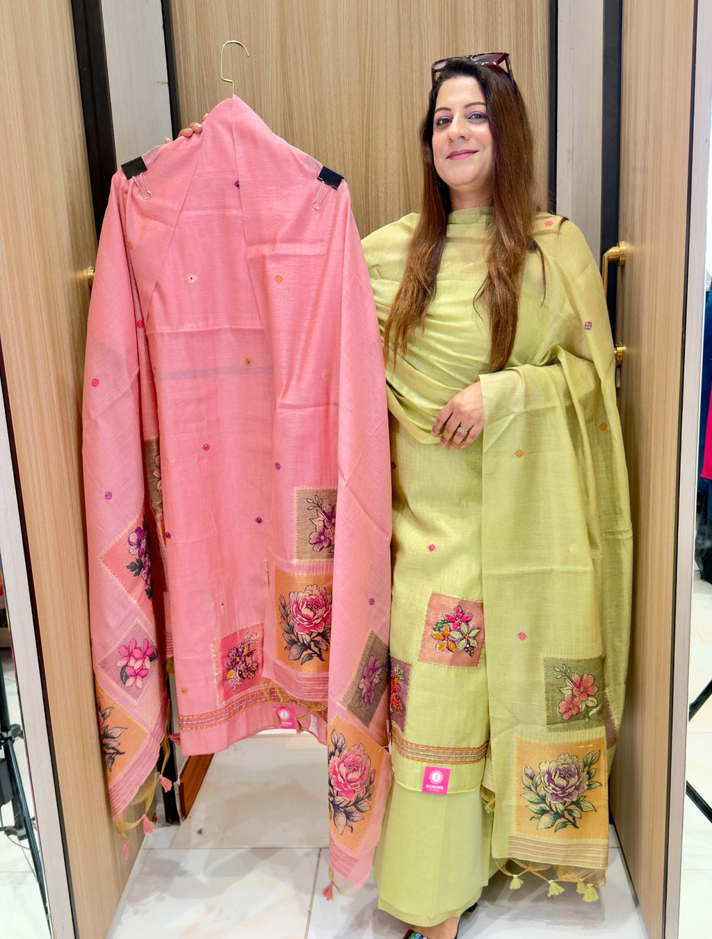 Mal Chanderi Silk suit Unstitched Suit for Women & Girls