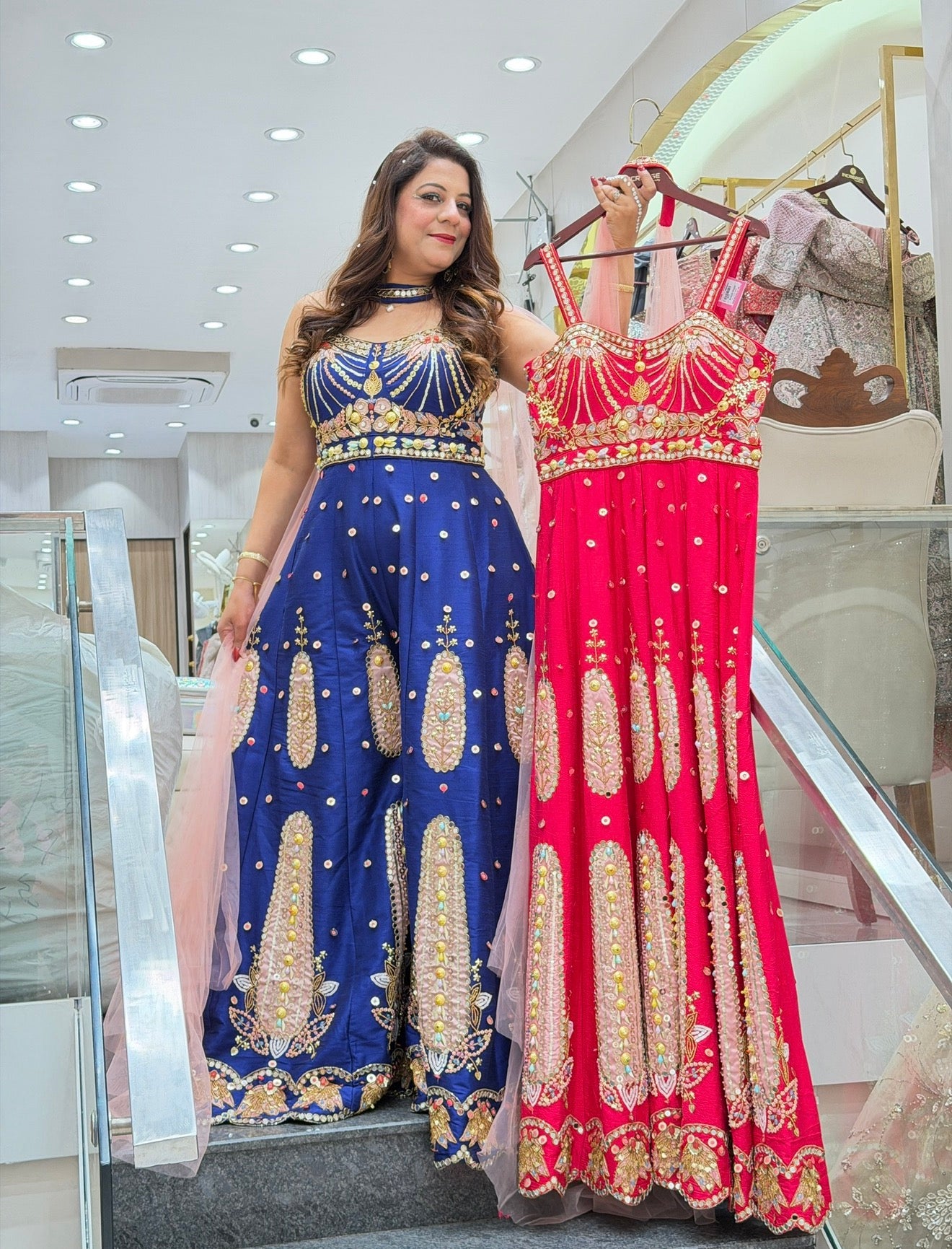 (PDP) Silk Indo-Western with Sequin & Pearl Work | Increase Fashion