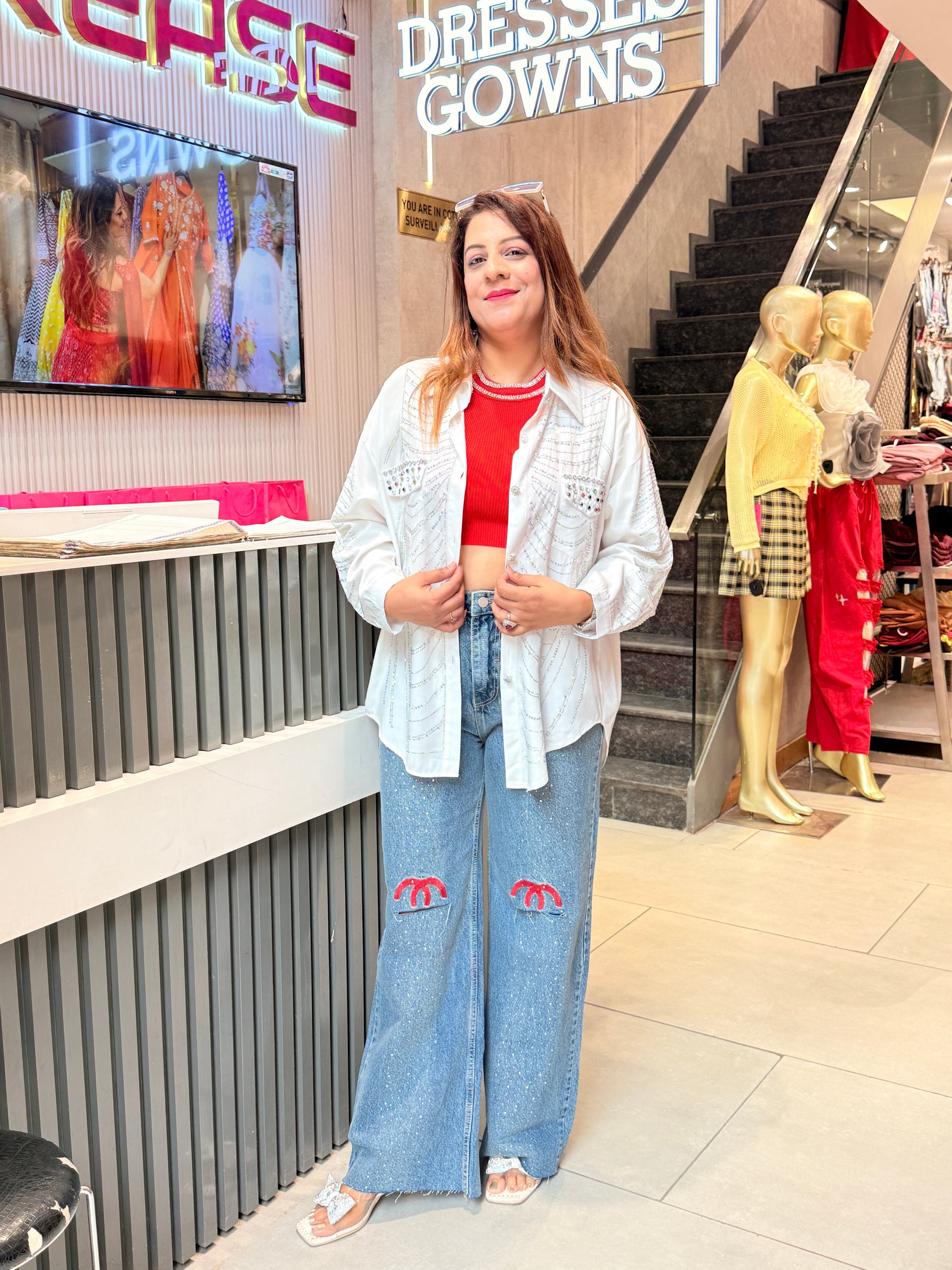 Women’s & Girls Casual Shirts with Regular and Classic Denim Bottoms