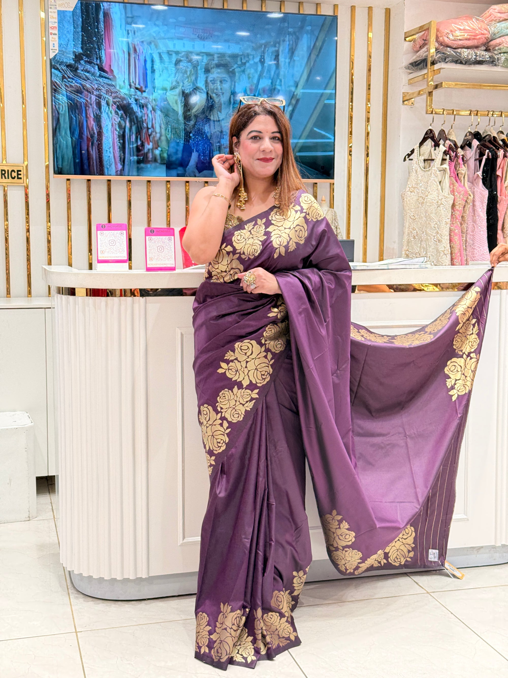 Shop Women’s Gorgeous Purple Soft Silk Saree