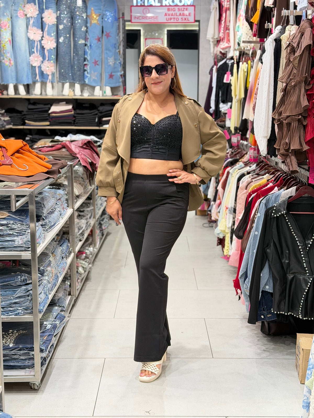 High-Waisted Flare Jeggings – Classic Black
