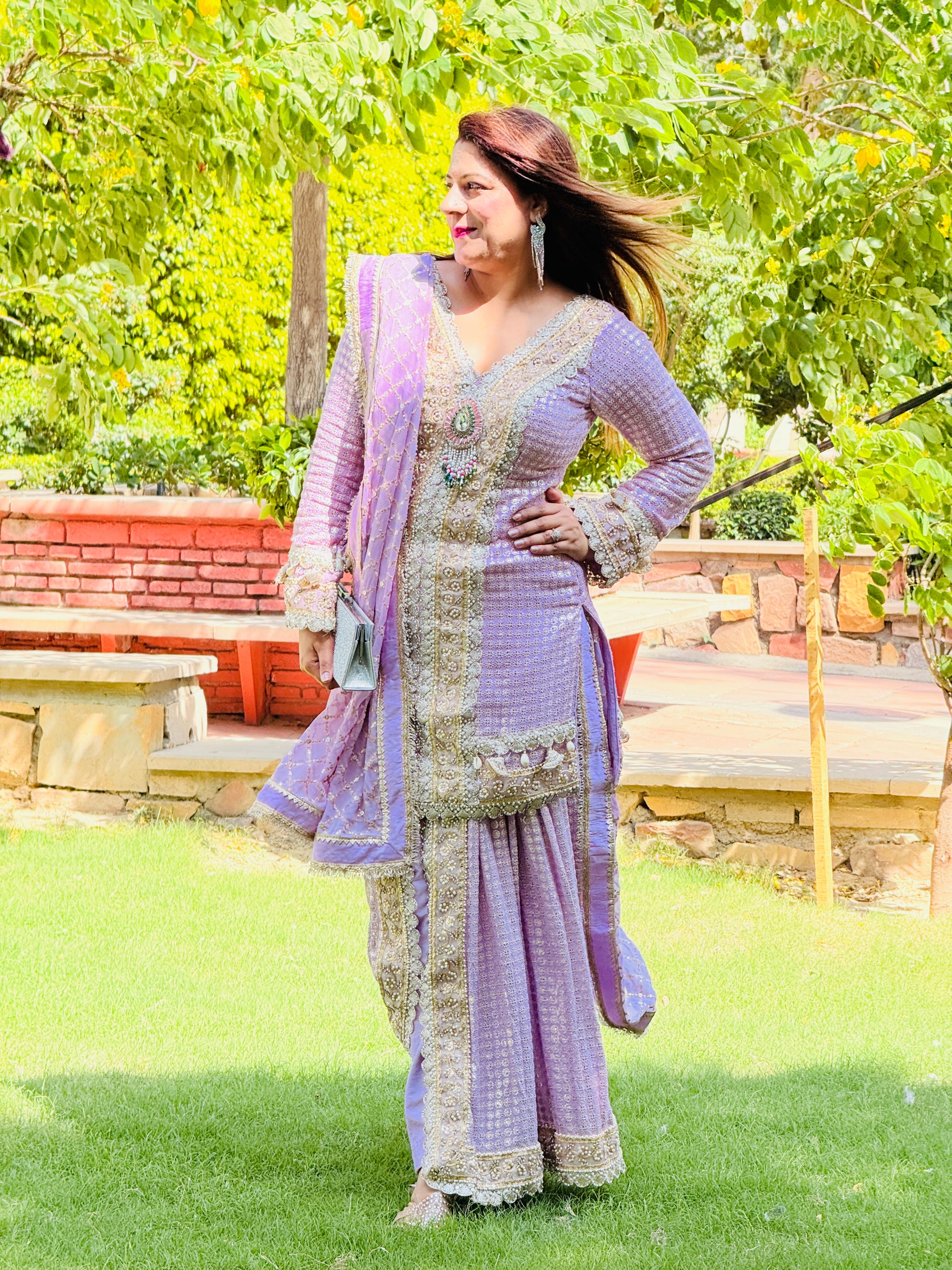 New Designer Lucknow Fabric Palazzo with Dupatta