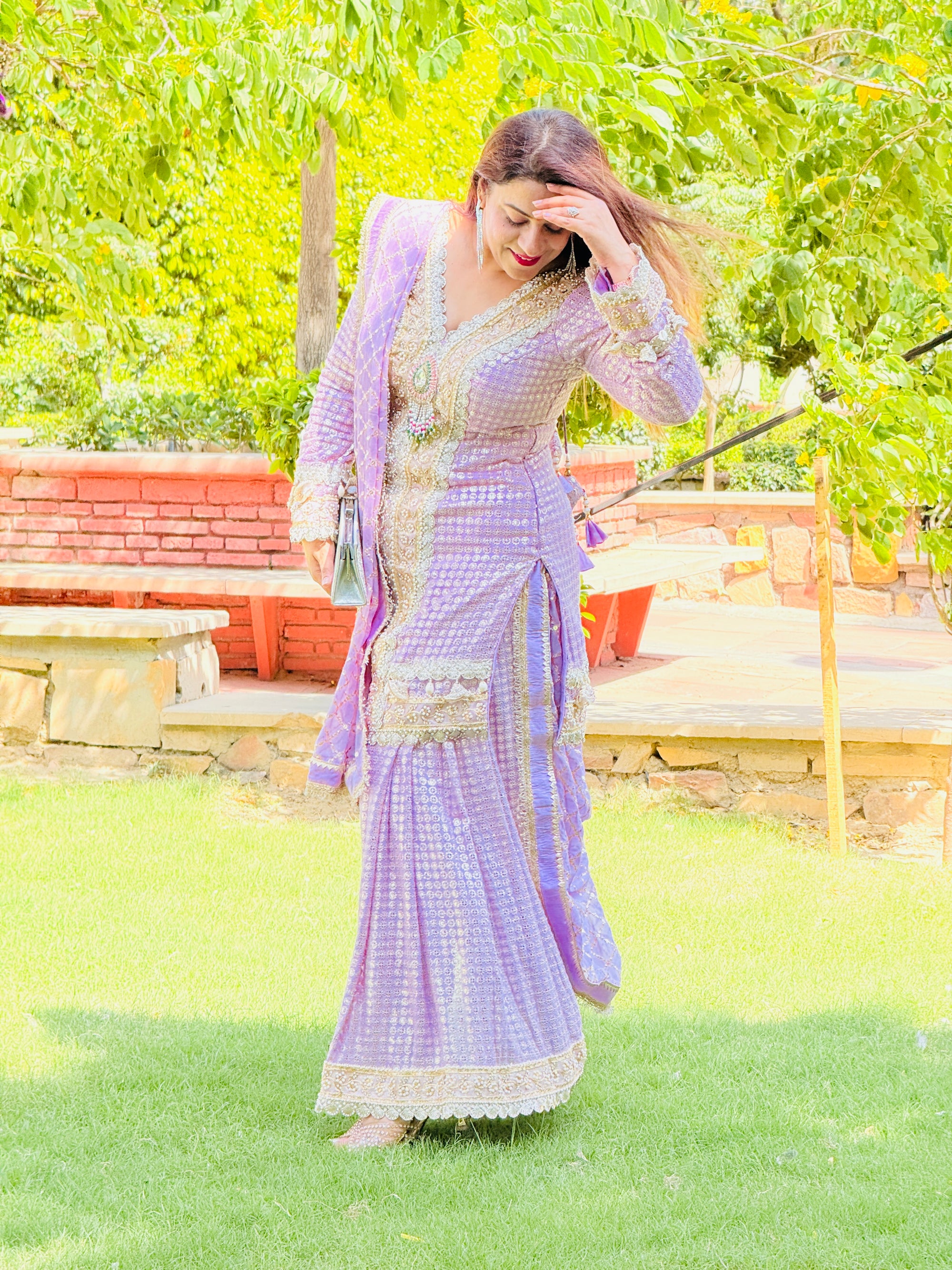 New Designer Lucknow Fabric Palazzo with Dupatta