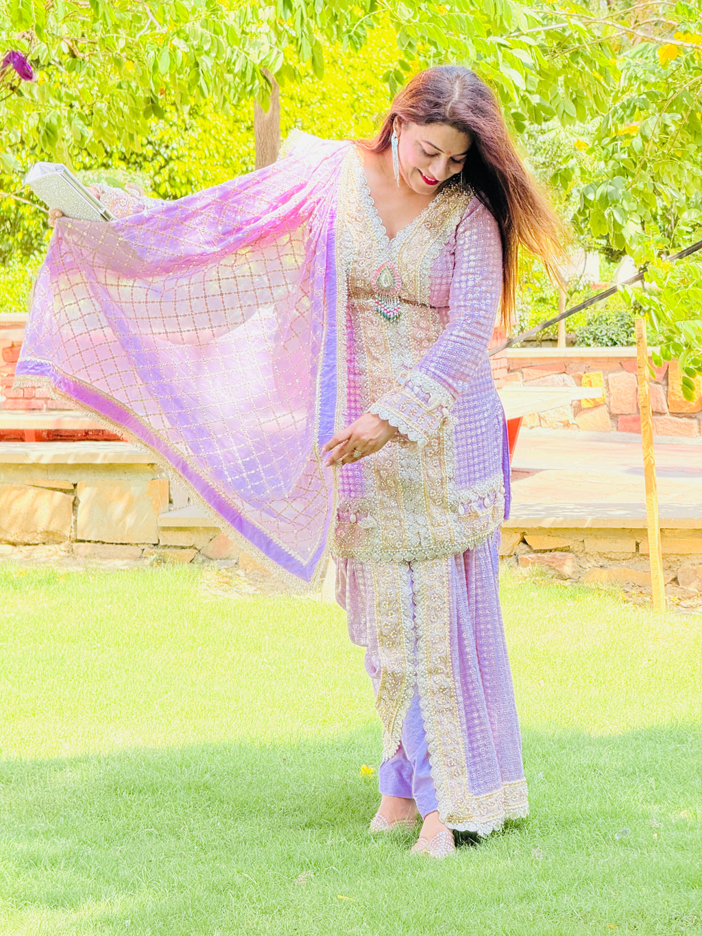 New Designer Lucknow Fabric Palazzo with Dupatta