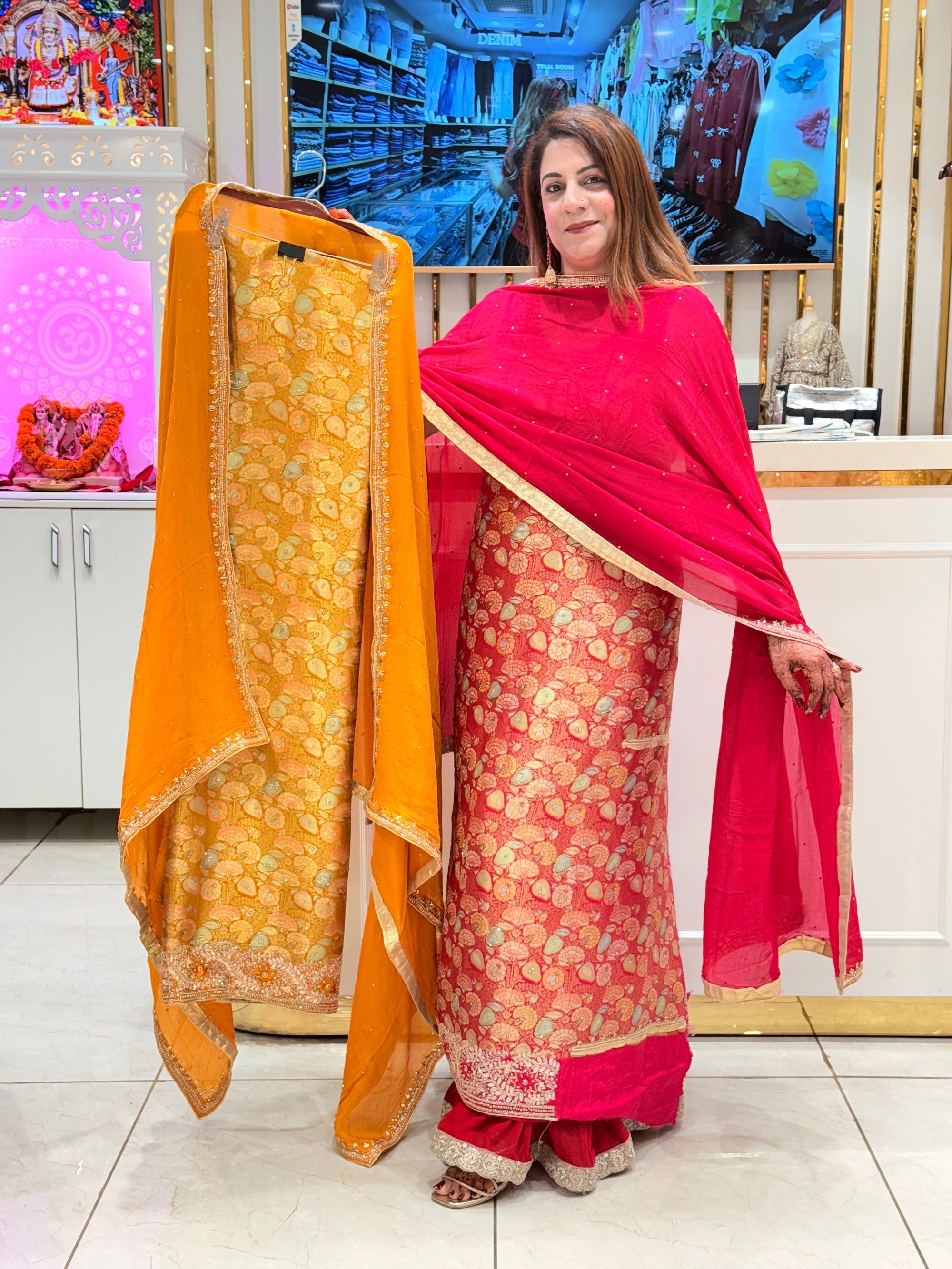 Buy Brocade Silk Suit Dress Material for Women