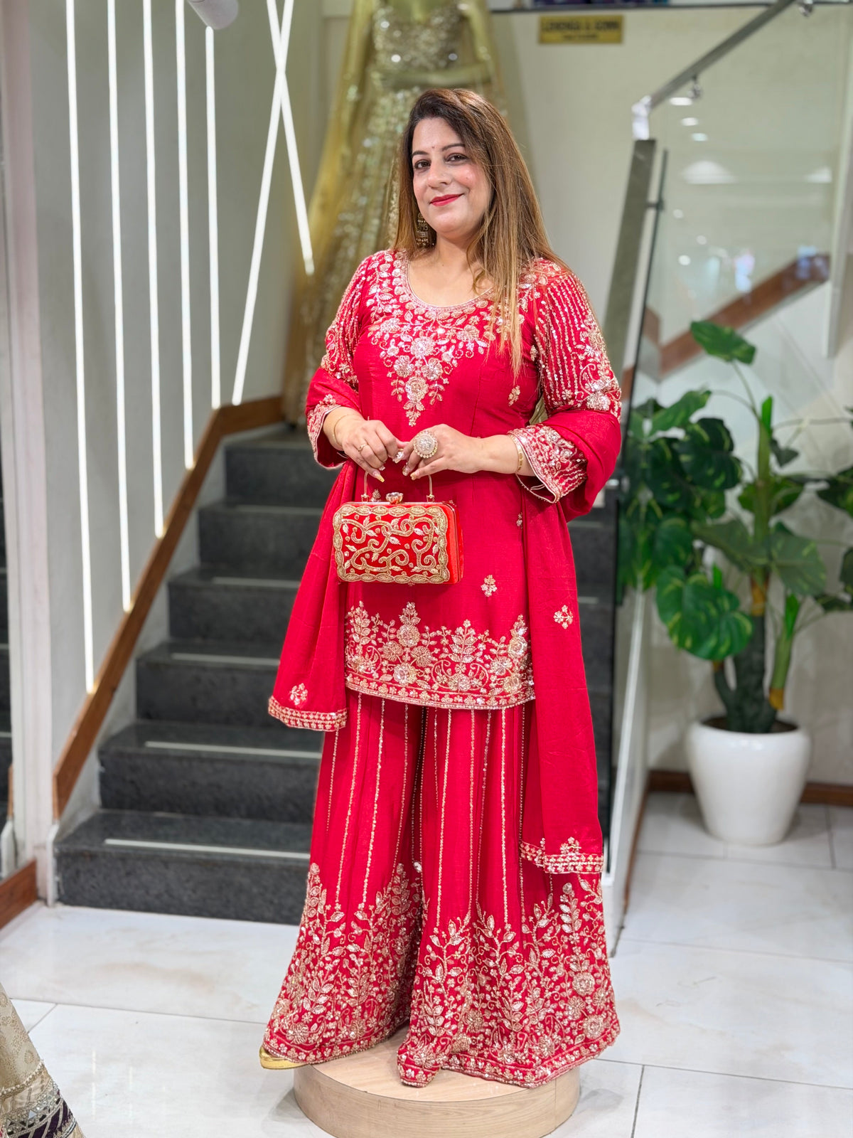 Heavily Embroidered Kurti Sharara Set with Dupatta | Increase Fashion