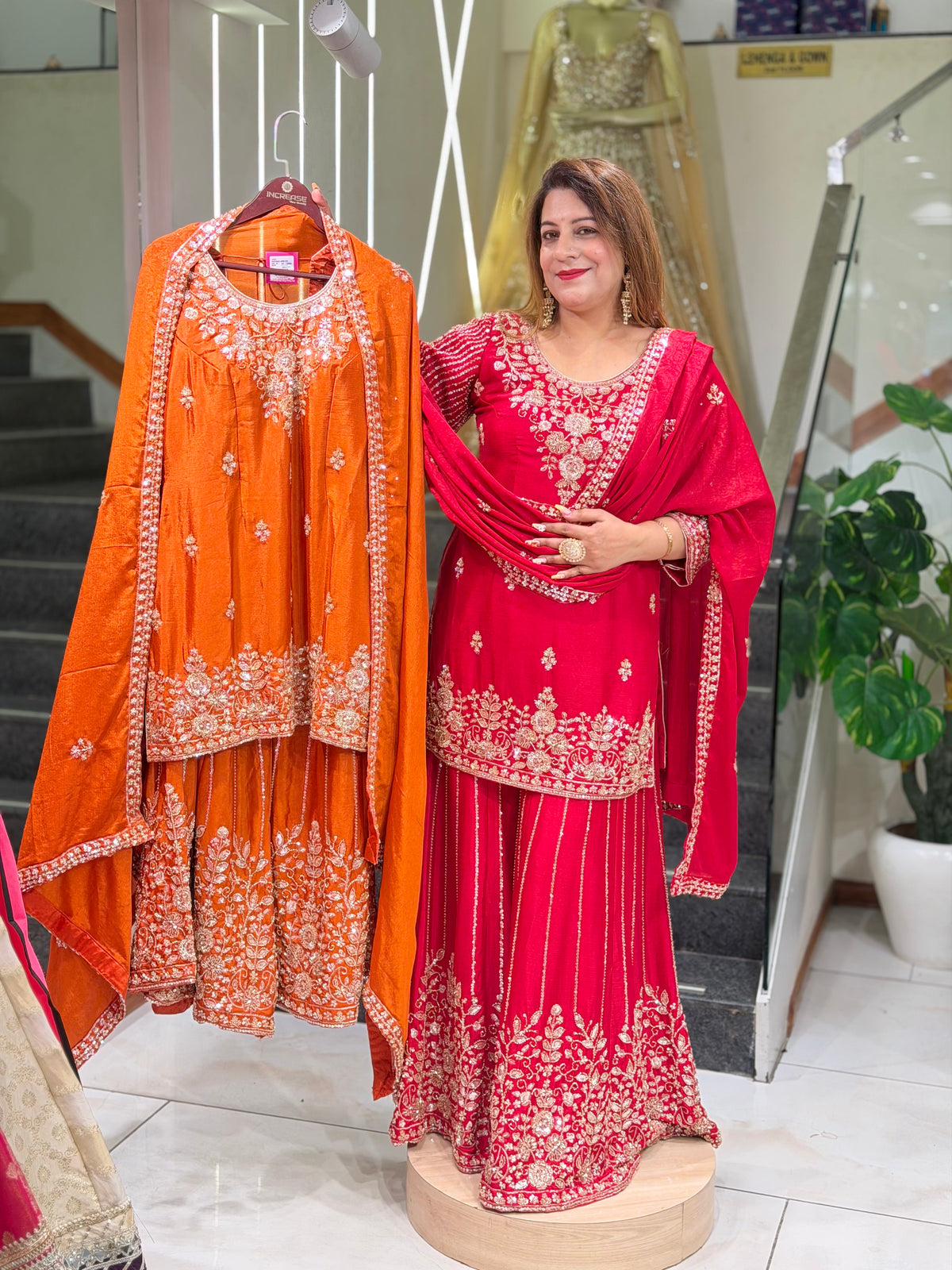Heavily Embroidered Kurti Sharara Set with Dupatta | Increase Fashion