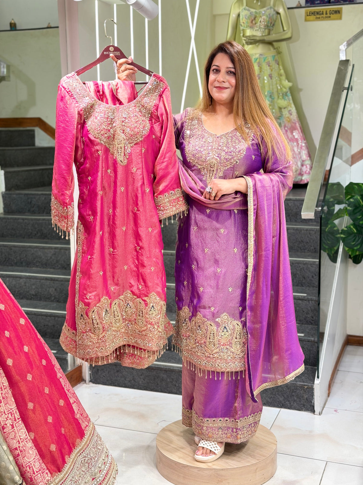 Regal Purple Embroidered Silk Suit Set with Dupatta