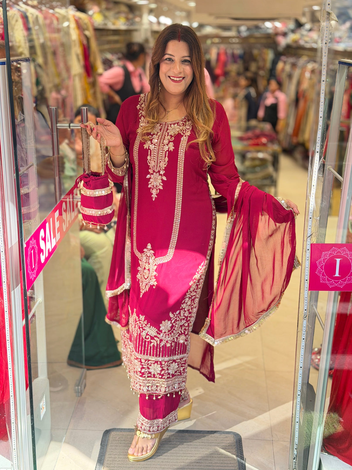 Designer Straight Kurta with Matching Pants and Dupatta Set | Increase Fashion