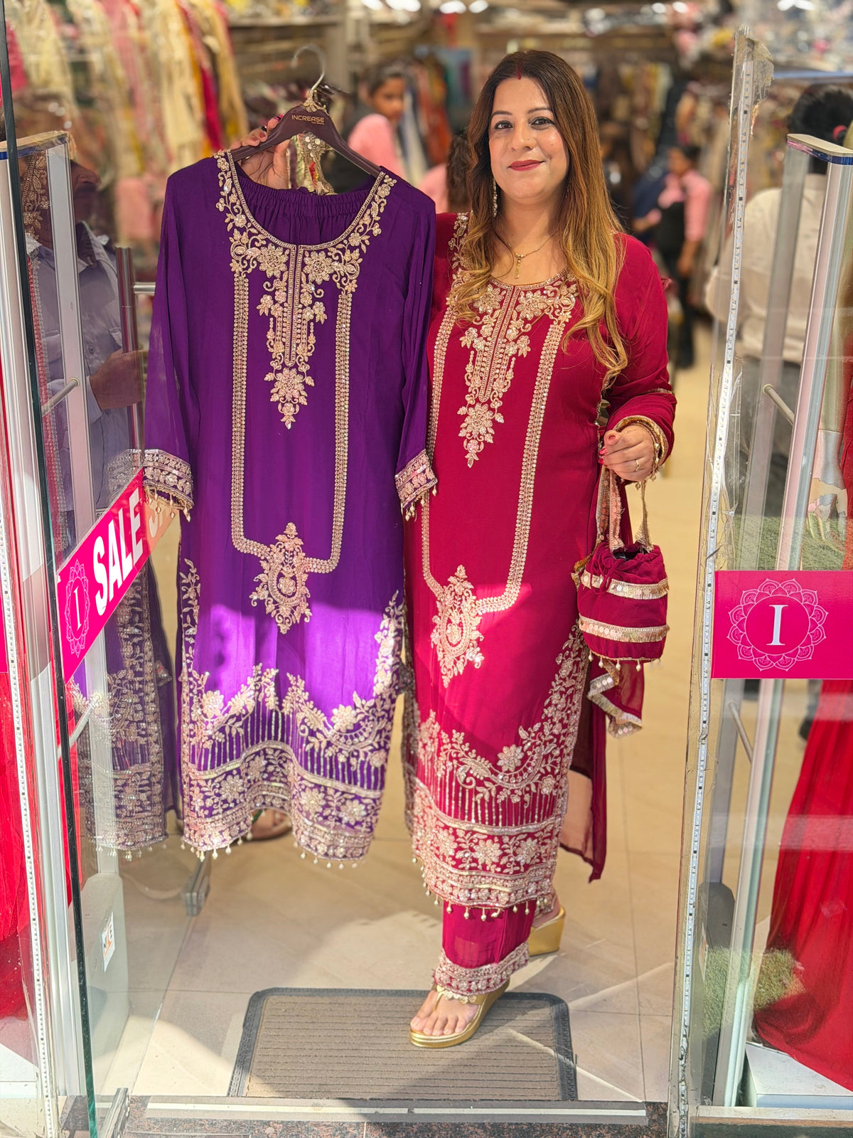 Designer Straight Kurta with Matching Pants and Dupatta Set | Increase Fashion