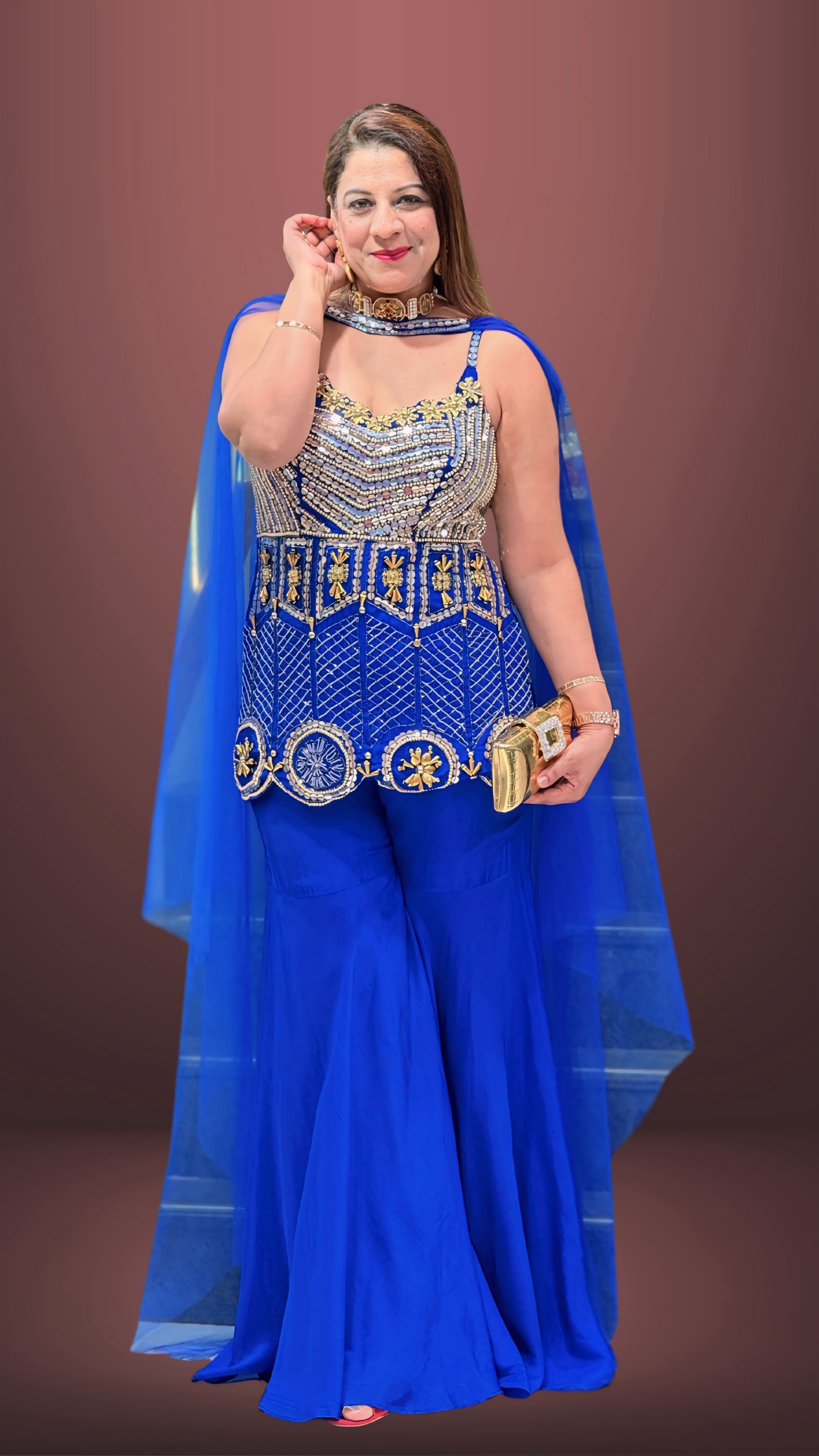 Buy Women's Embroidered Organza Kurti with Palazzo & Dupatta | Increase Fashion