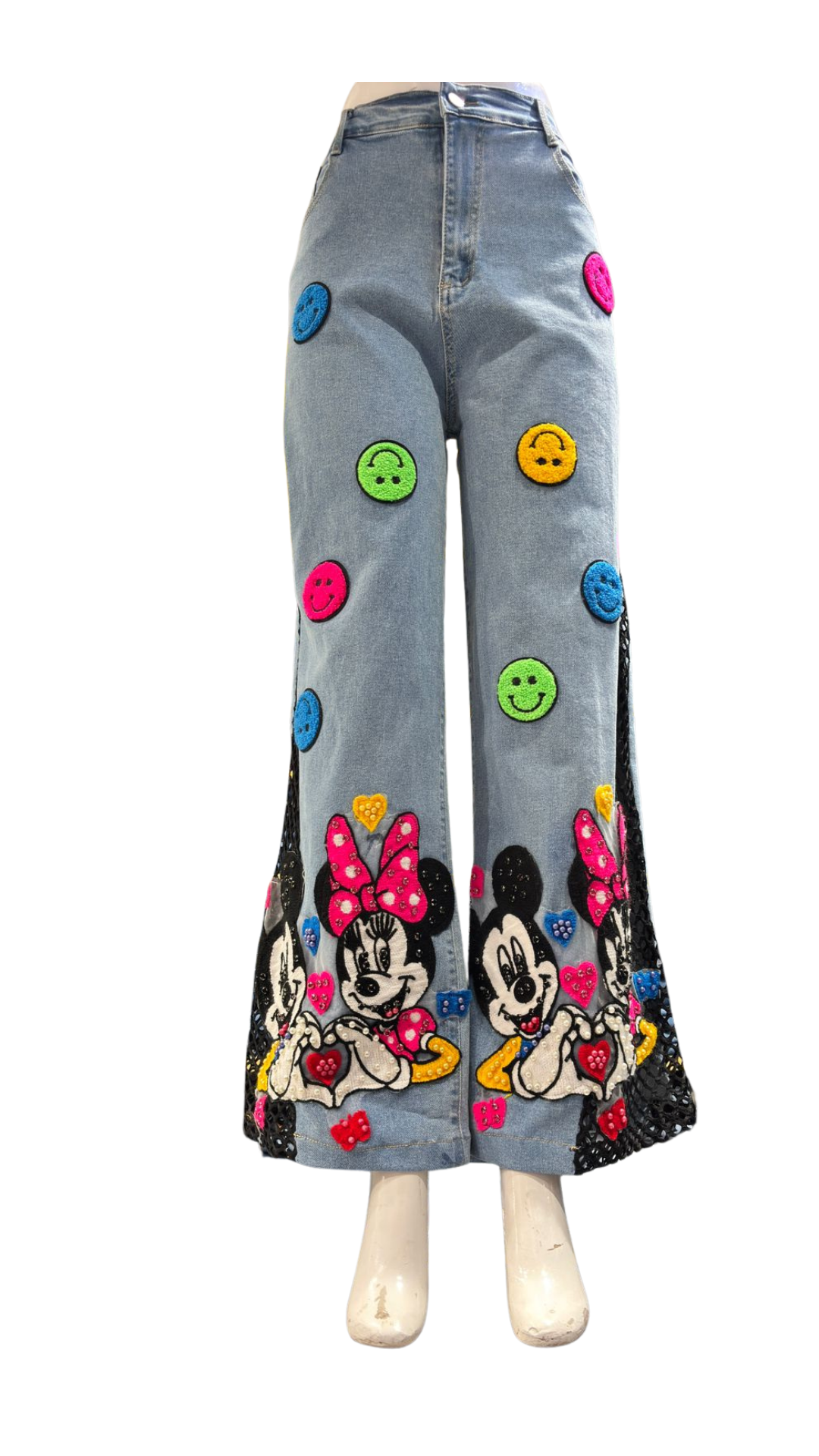 Buy Mickey and Minnie Design Denim Jeans for Women