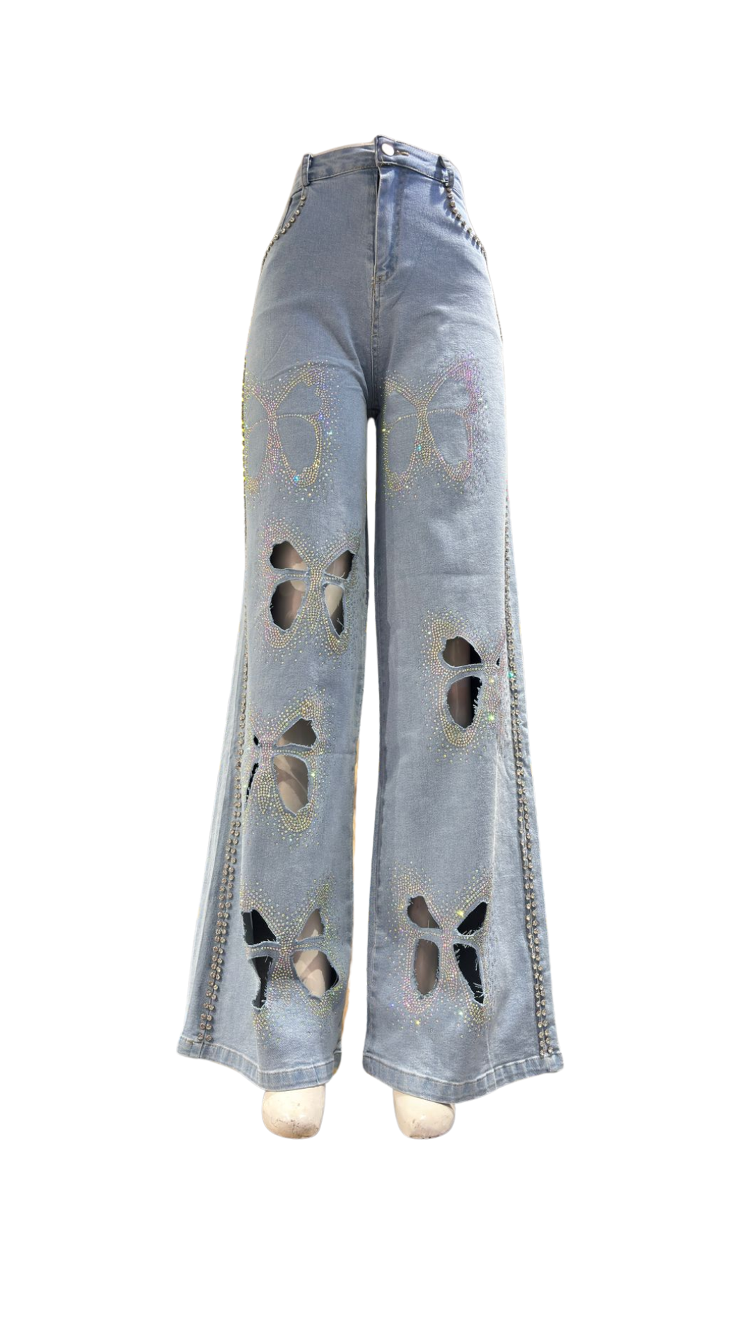 Buy Designer Butterfly Cutting Jeans for Girls