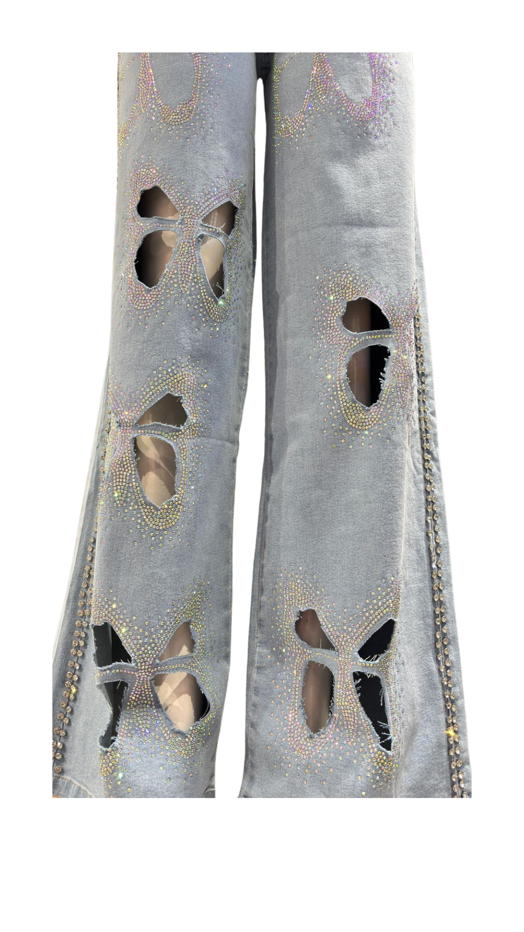 Buy Designer Butterfly Cutting Jeans for Girls