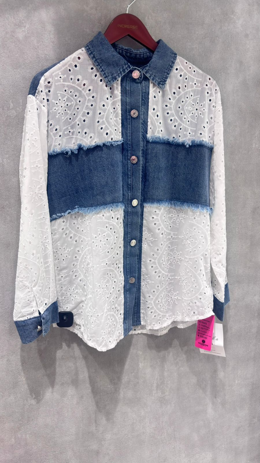 Denim Embellished Shirt for Women | Increase Fashion
