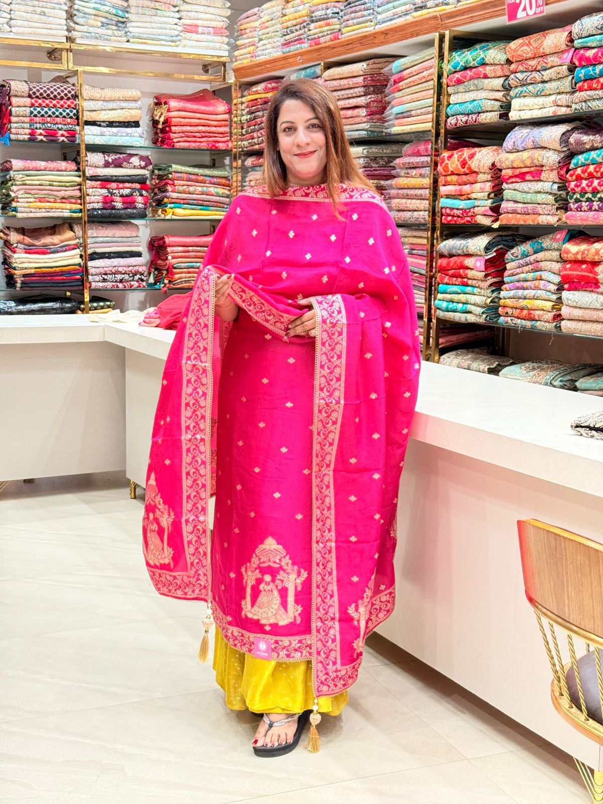 Buy Banarasi Silk Unstitched Suit Online