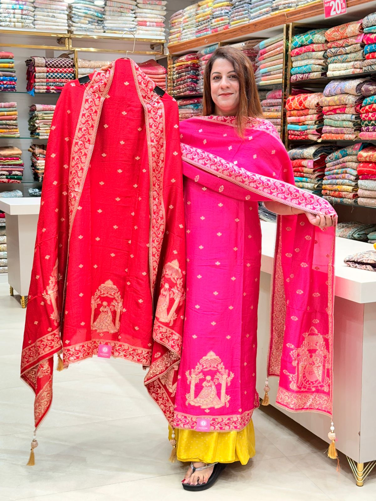 Buy Banarasi Silk Unstitched Suit Online