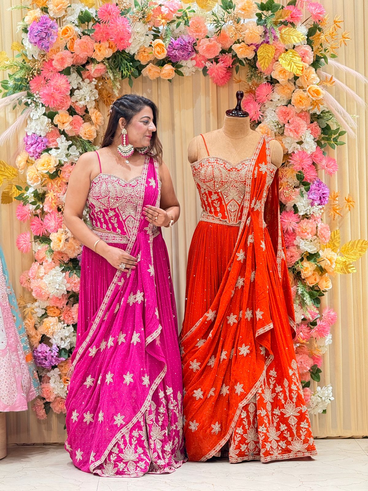 Designer Pink Embroidered Lehenga Set