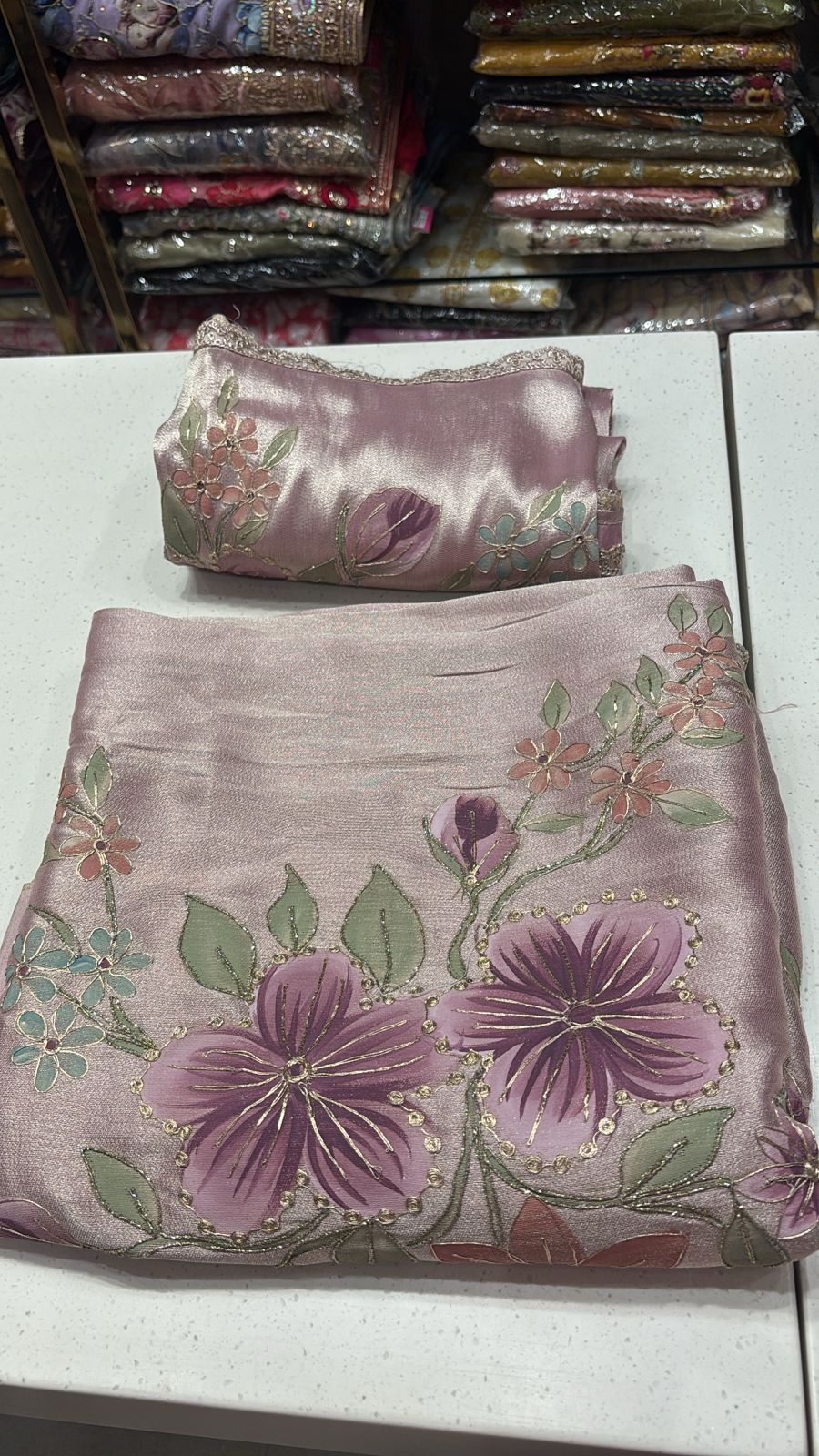 Women's Crepe Silk Unstitched Suit – Elegant & Premium