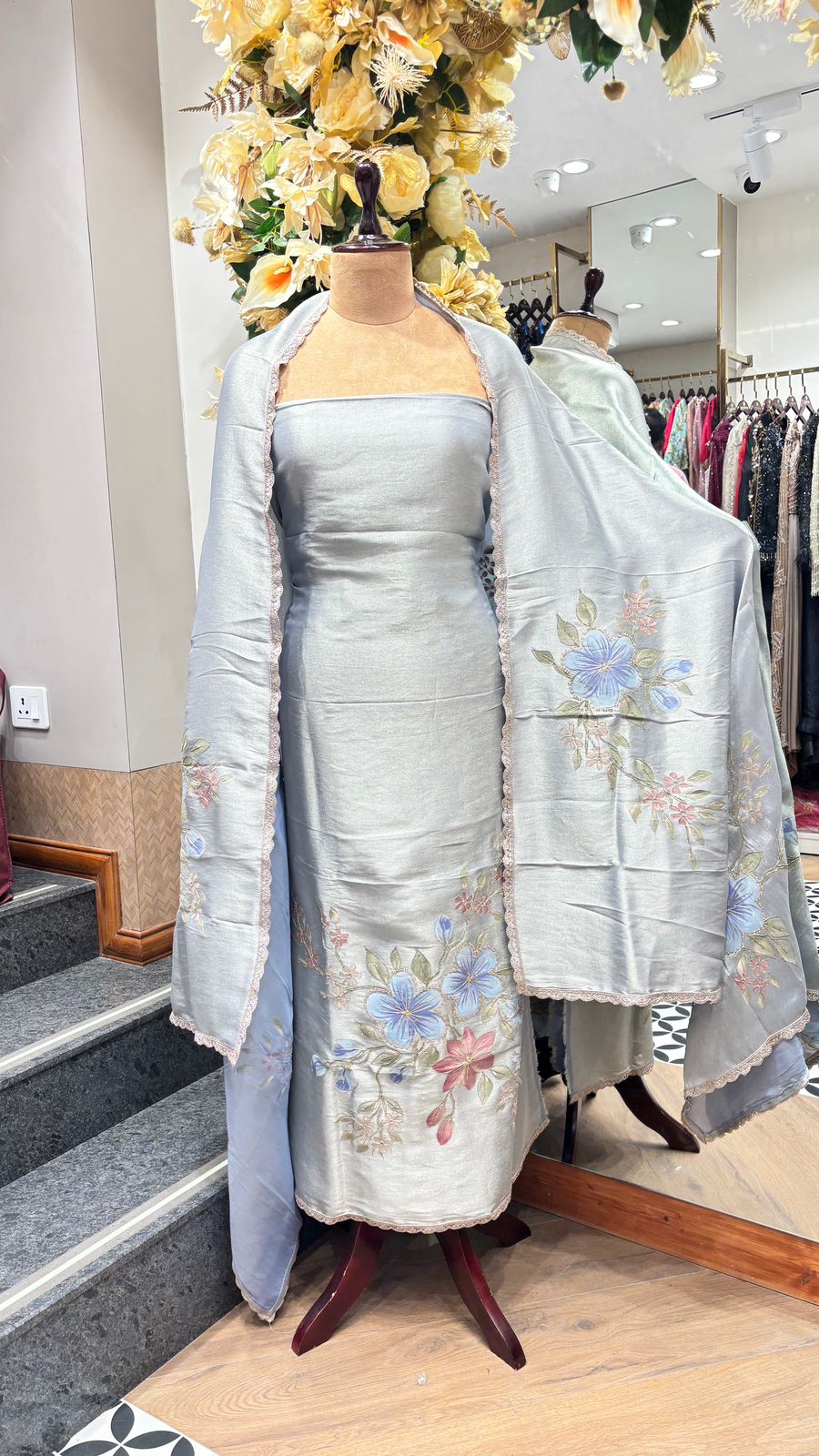 Women's Crepe Silk Unstitched Suit – Elegant & Premium