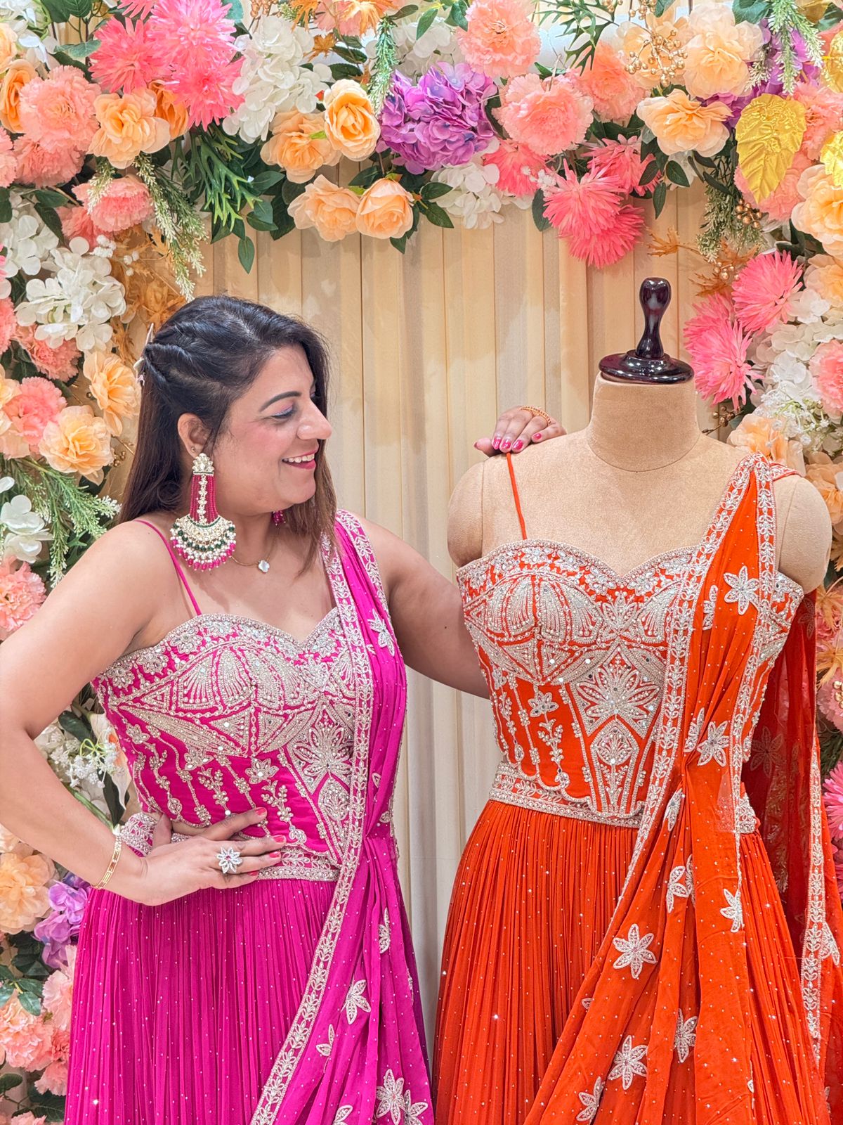 Designer Pink Embroidered Lehenga Set