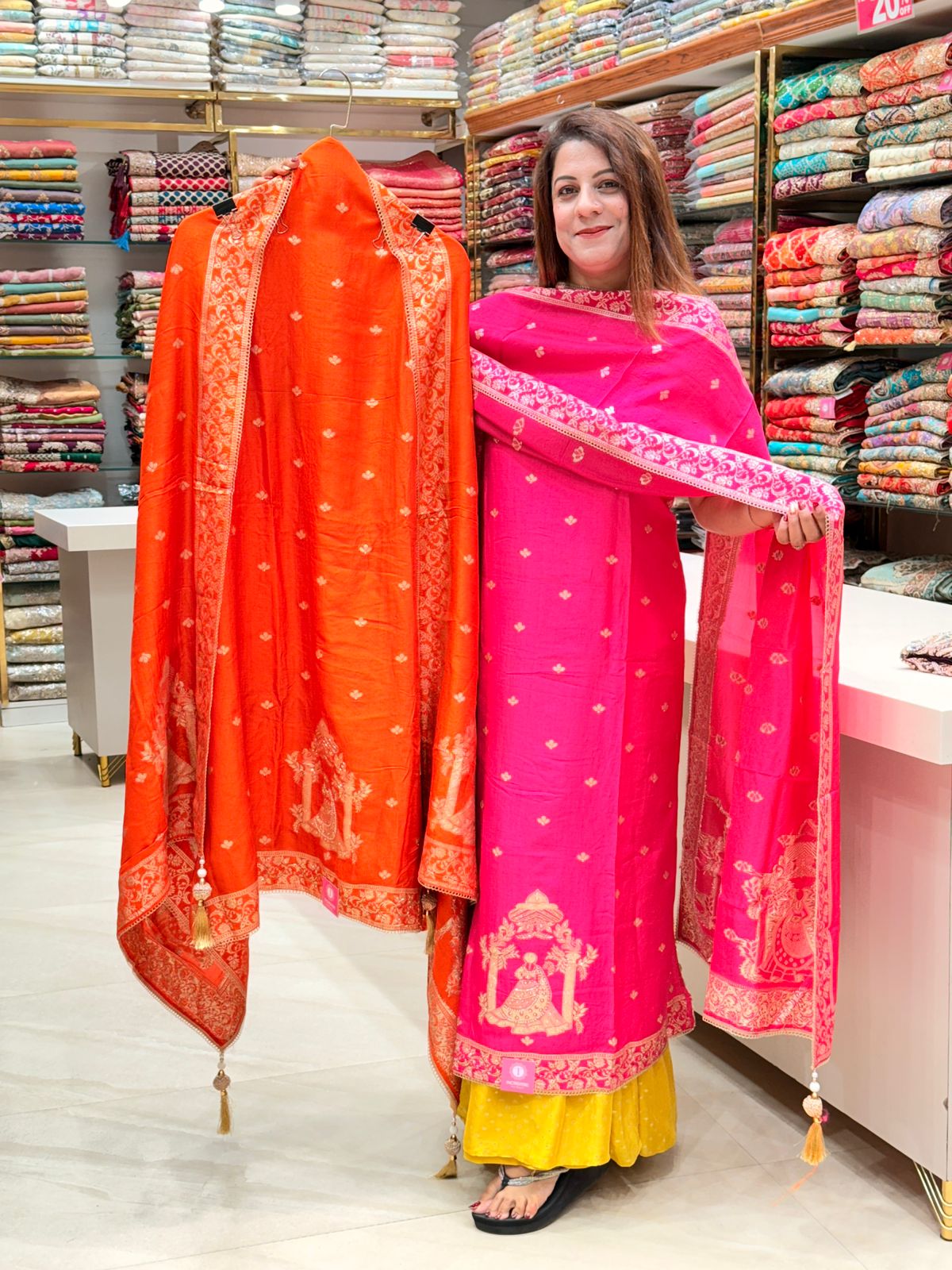 Buy Banarasi Silk Unstitched Suit Online