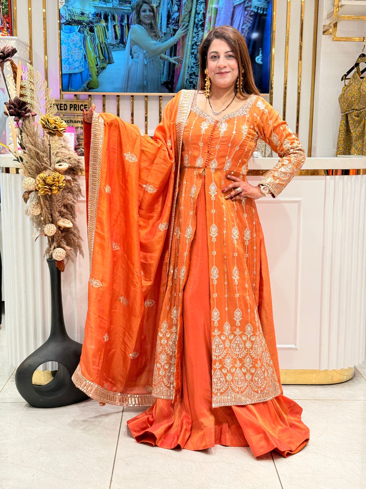 Buy Women's Traditional Orange Sharara Suit Set