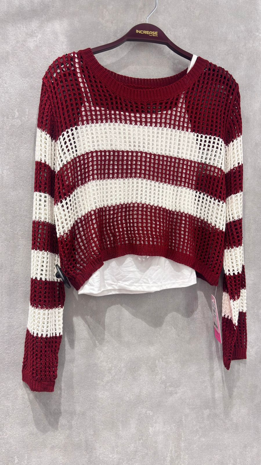 Buy Self Design Boat Neck Long Sleeves Top