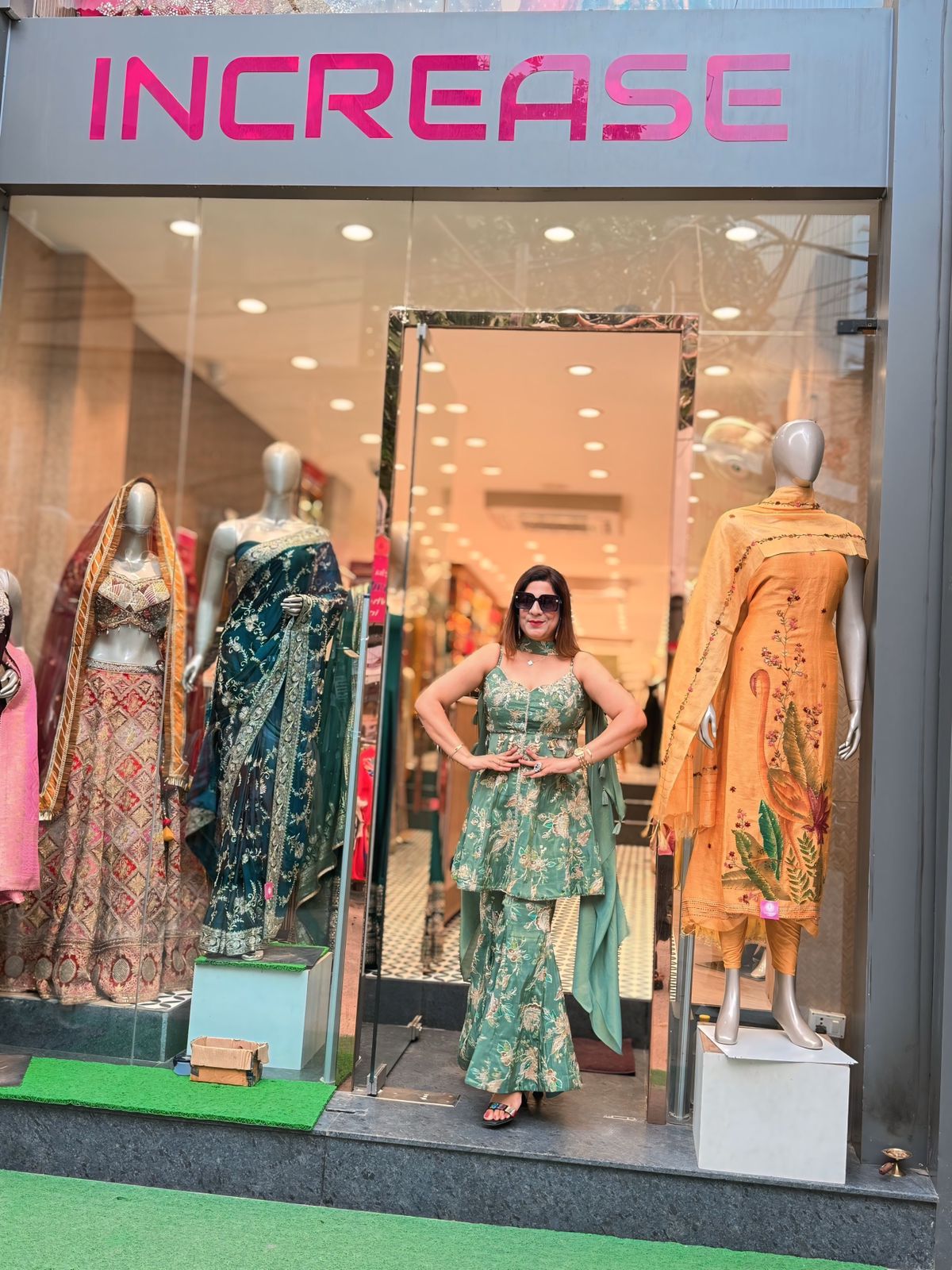 Designer Festive Wear Pure Natural Crepe Plazo Suit