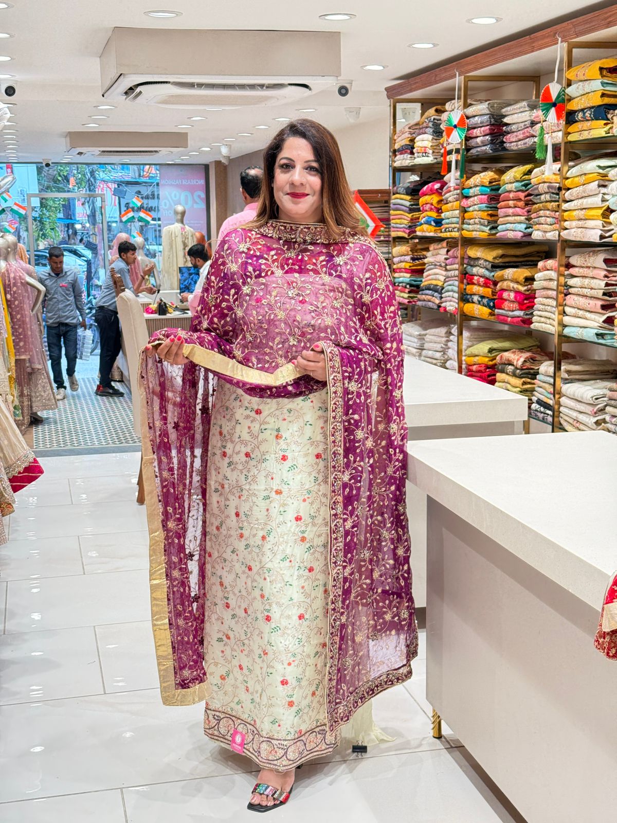 Silk Heavy Dupatta Hand Work Suit