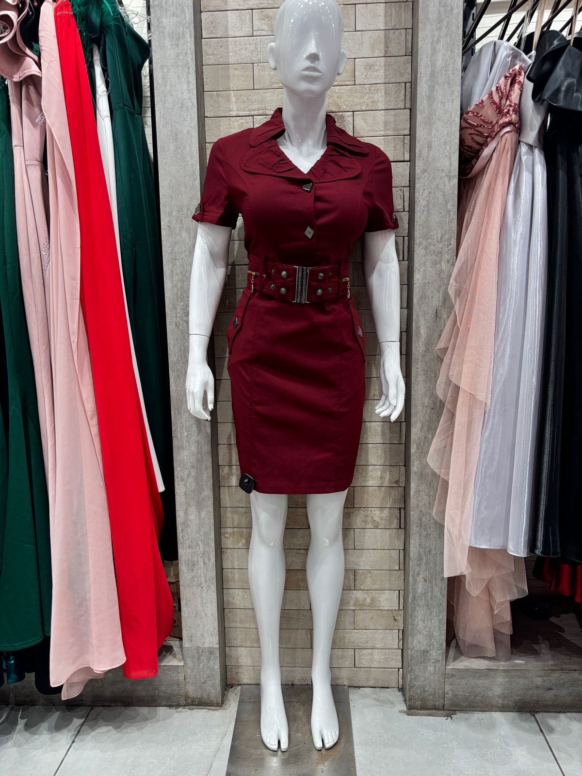 Stylish Belted Shirt Dress for Women & Girls