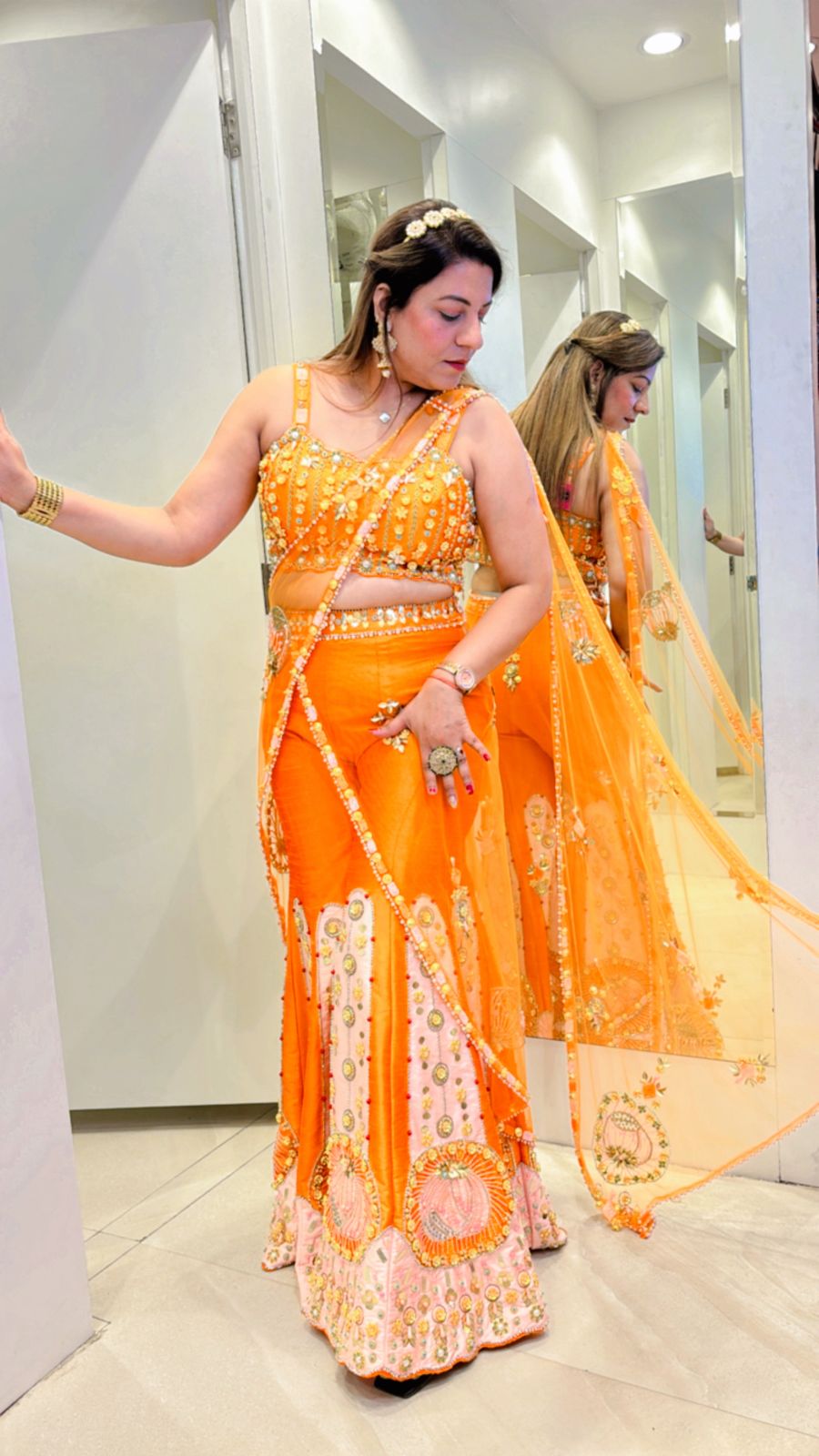 Women's Silk Hand Work Indo Western Dress