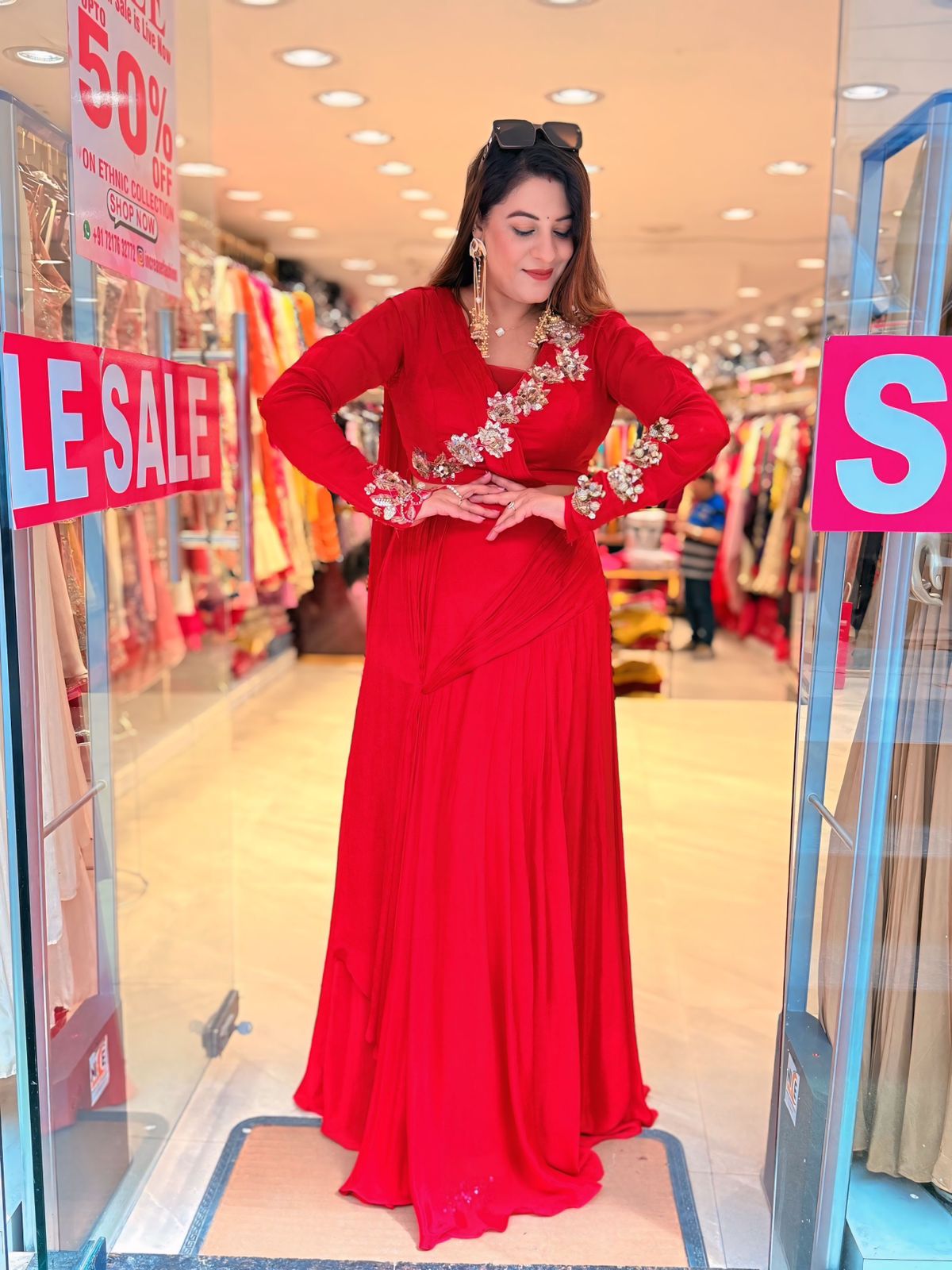 Designer Red Color Dress for Women