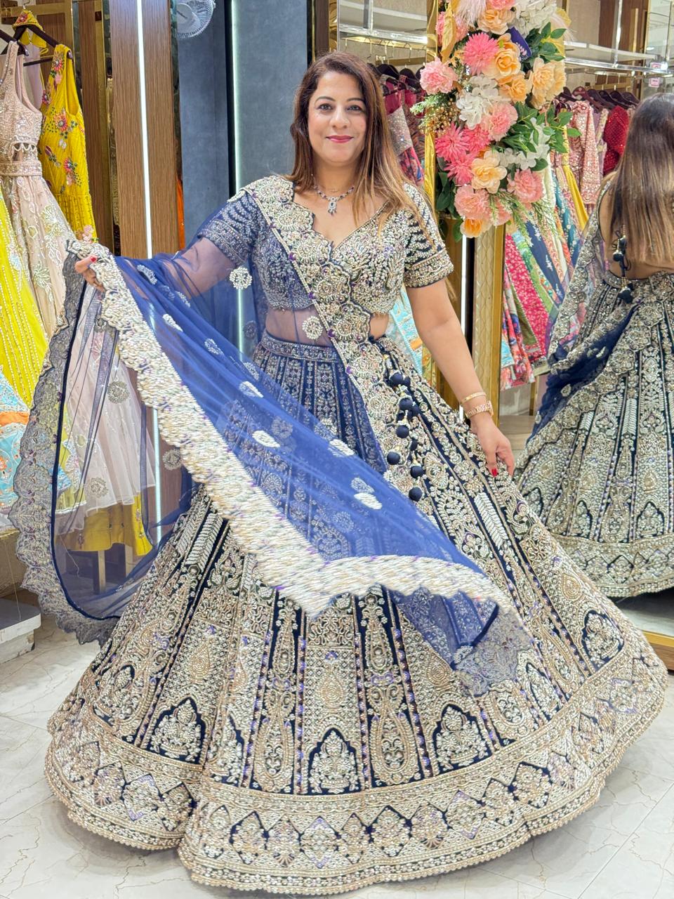 Women’s Handwork Premium Net Designer Lehenga