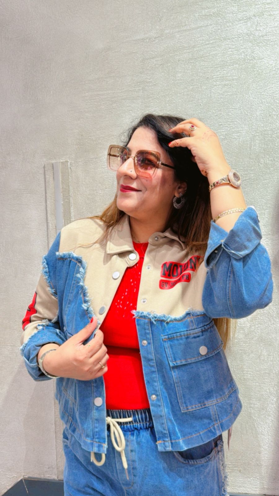 Designer Denim Cord set for women