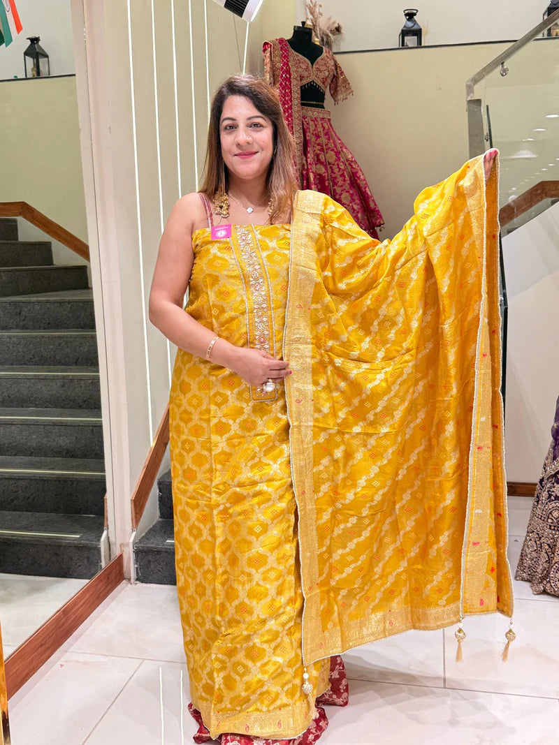 Designer Suit for women Banarasi Silk