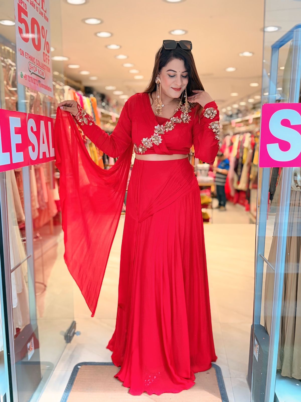 Designer Red Color Dress for Women