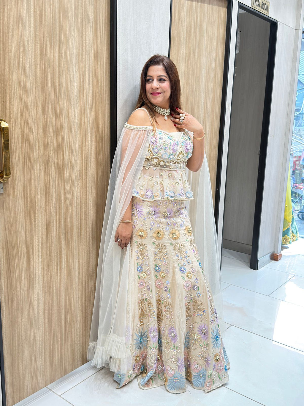 Champagne Mermaid Designer Lehenga Set | Increase Fashion