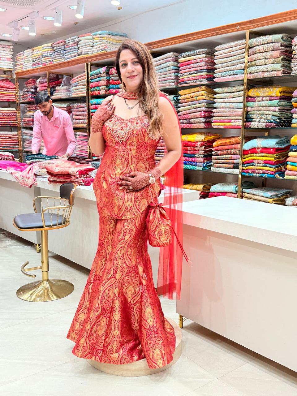 New Party Wear Pure Silk Trendy Indo-Western Suit