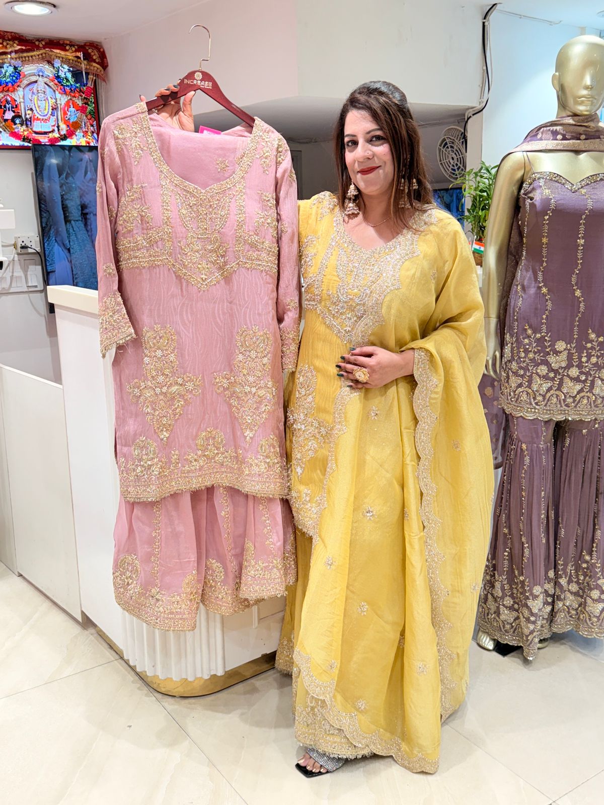 Buy Tissue Fabric Suit for Women | Designer Suit