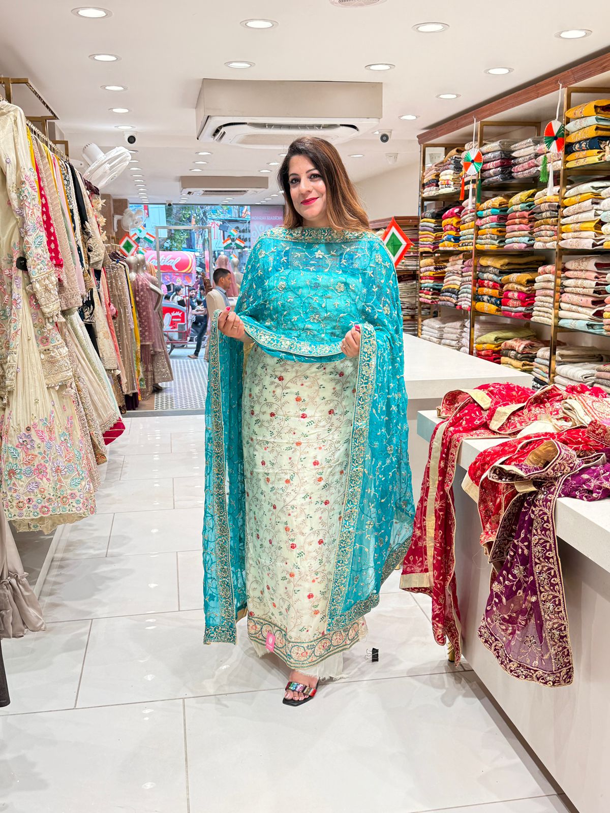 Silk Heavy Dupatta Hand Work Suit