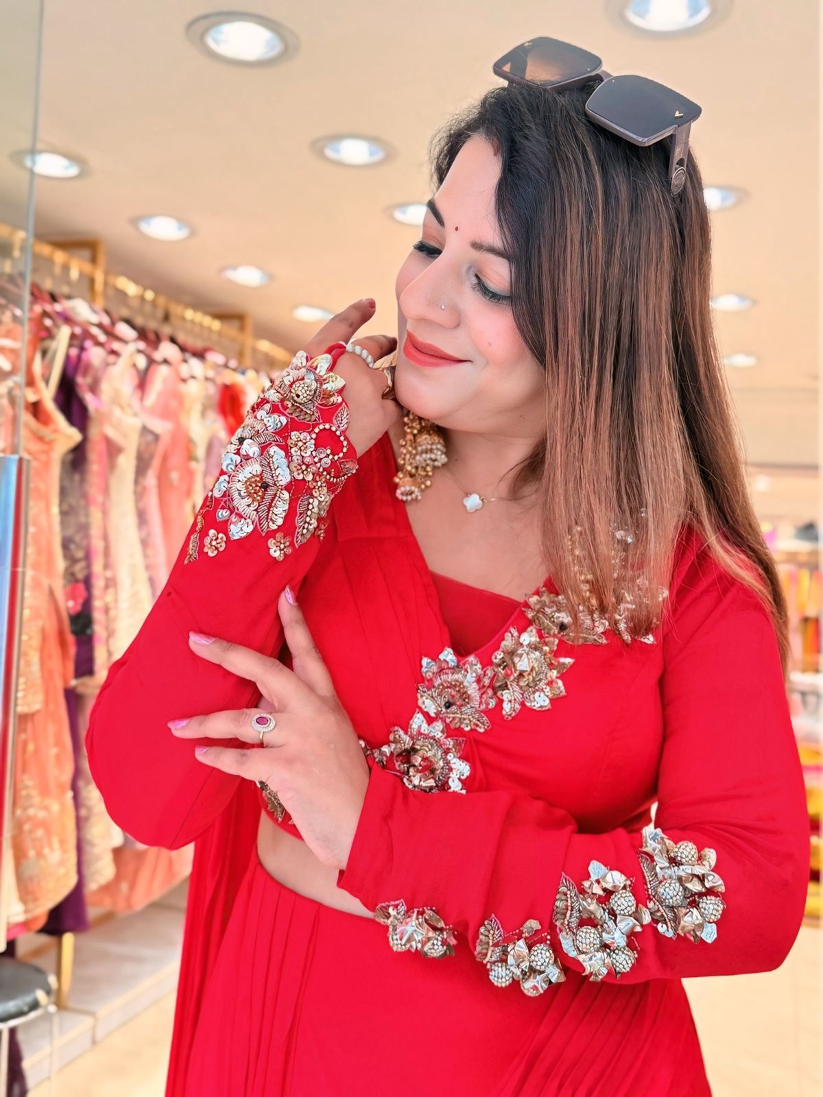 Designer Red Color Dress for Women