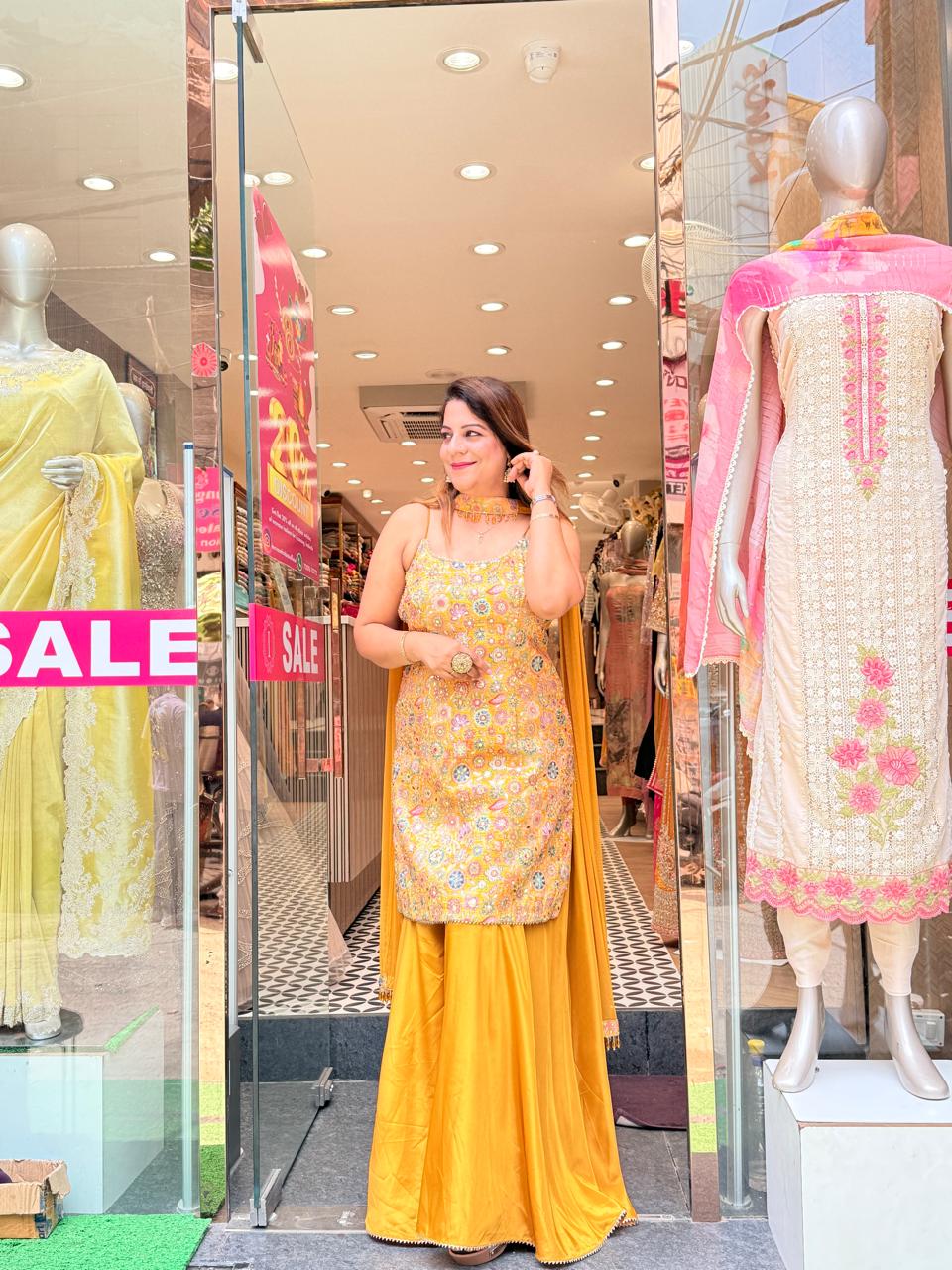 Mustard Yellow Sharara Suit