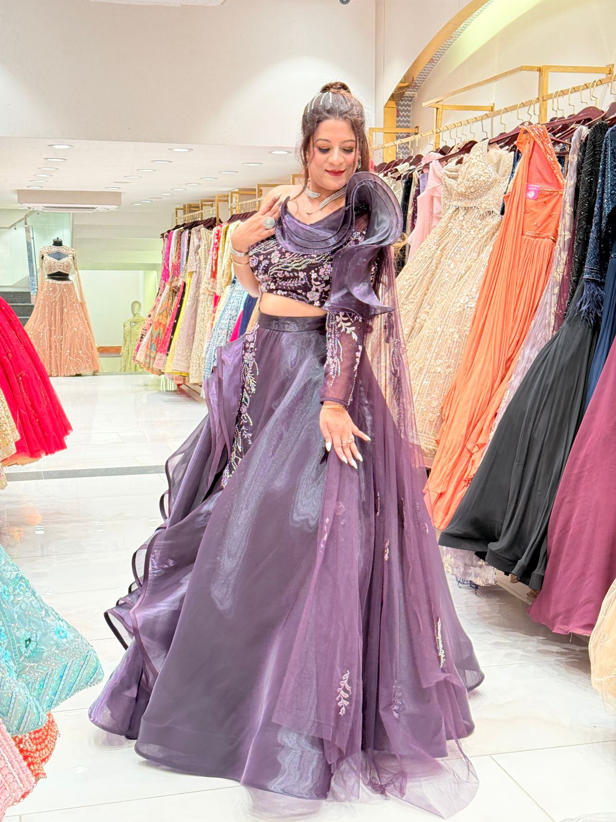 Glamorous One-Shoulder Designer Gown