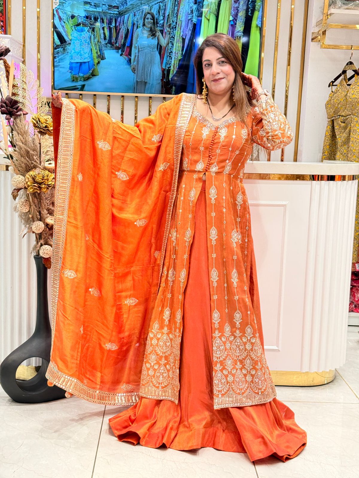 Buy Women's Traditional Orange Sharara Suit Set