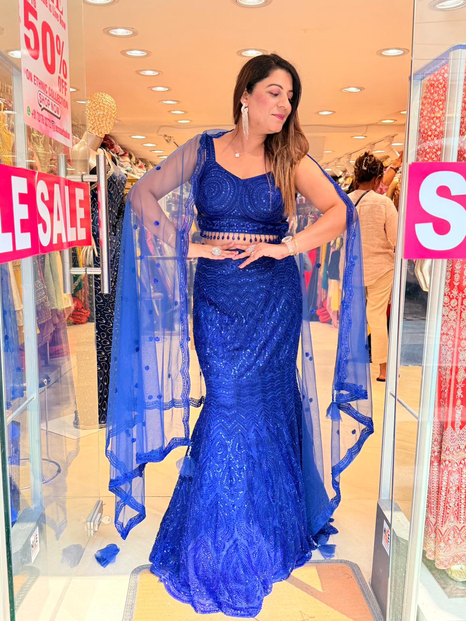 Royal Blue Designer Fish Cut Set
