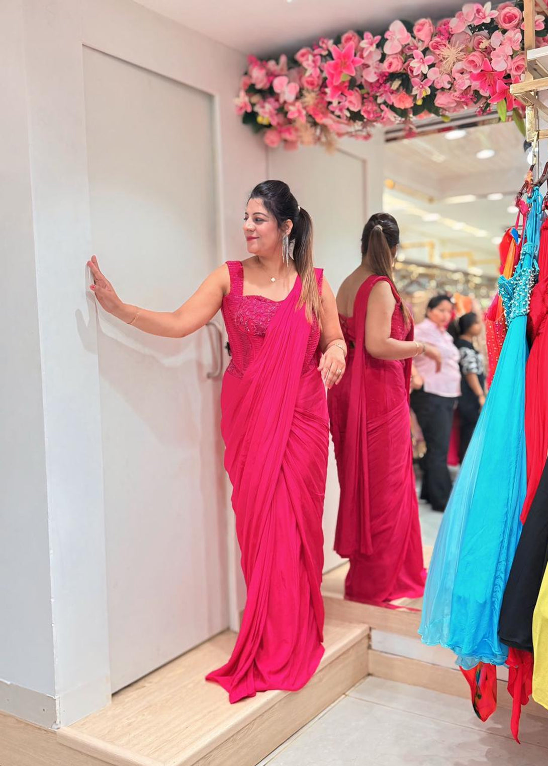 Buy Pink Saree for Women by Increase Fashion