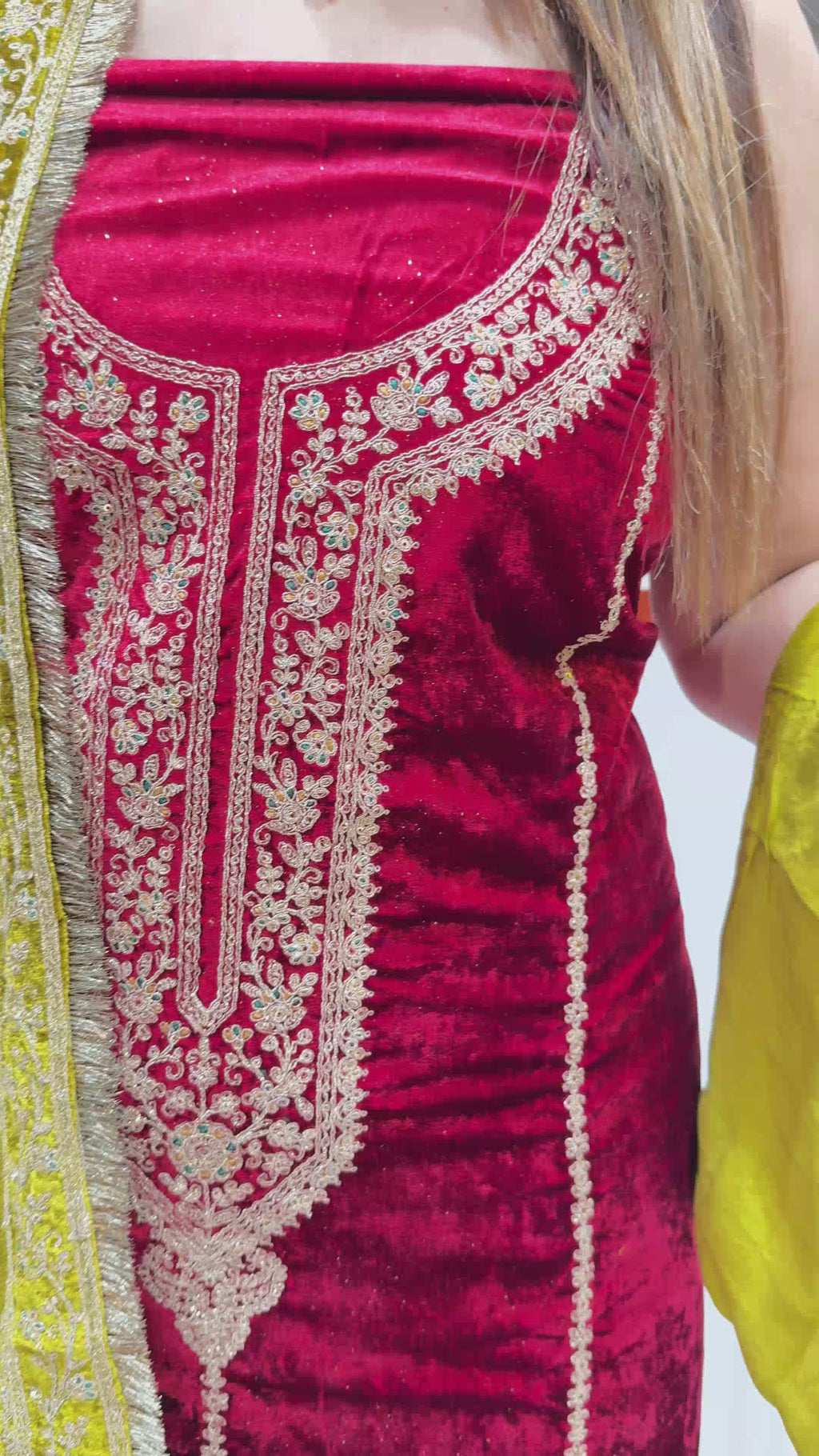 Buy Sequin Work Velvet Suit Set with Velvet Dupatta